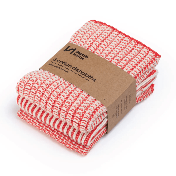 Cotton Dishcloths - Textured Red