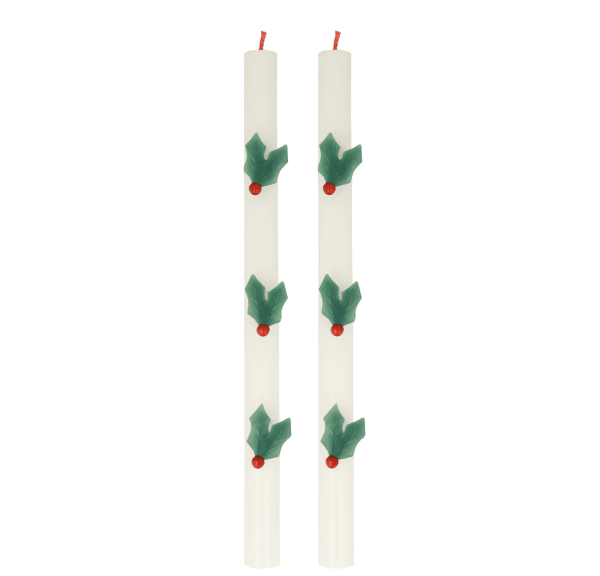 Holly Table Candles