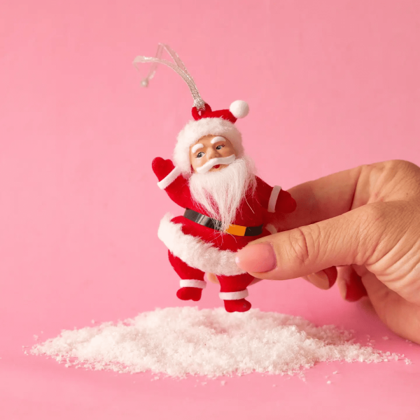 Retro Dancing Christmas Santa Ornament