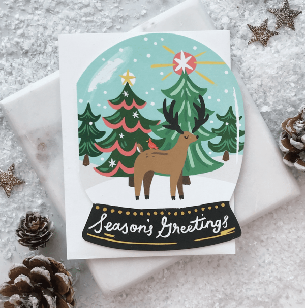 Snow Globe Die Cut Card