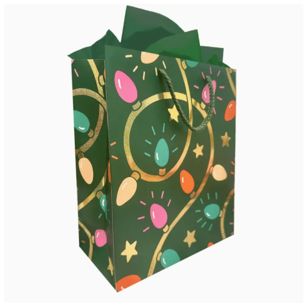 Holiday Bulbs Gift Bag, Md