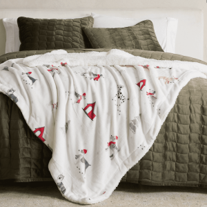 Pups In The Snow Sherpa Blanket