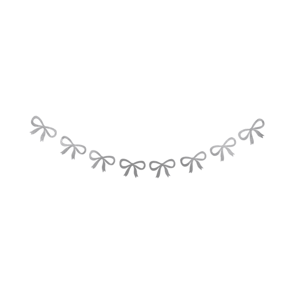 Silver Glitter Bow Banner