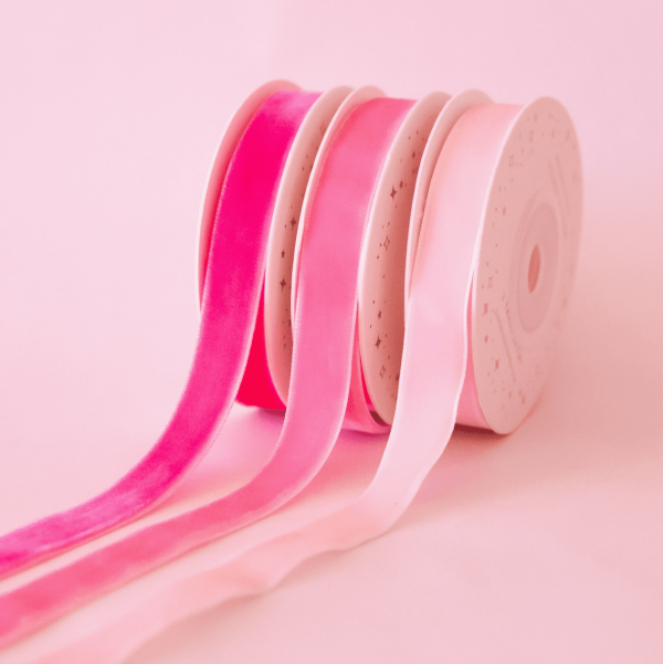 Velvet Ribbon Pack, Pink