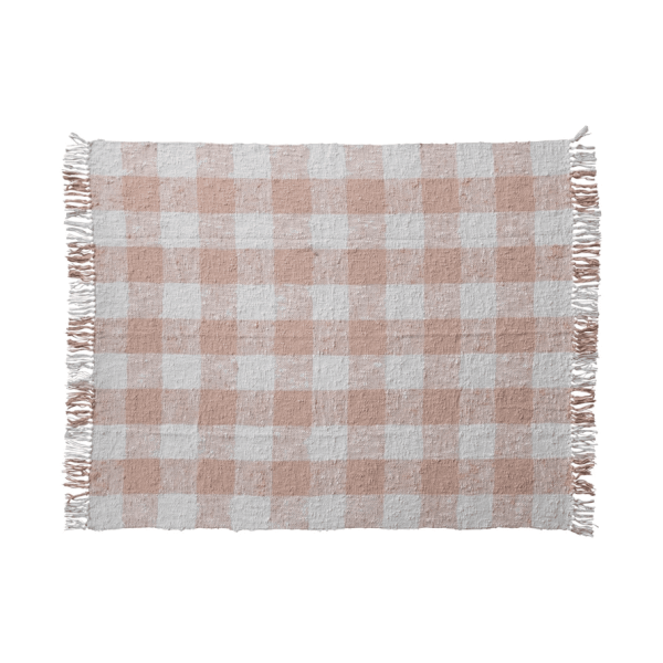 Blush & Cream Check Cotton Throw
