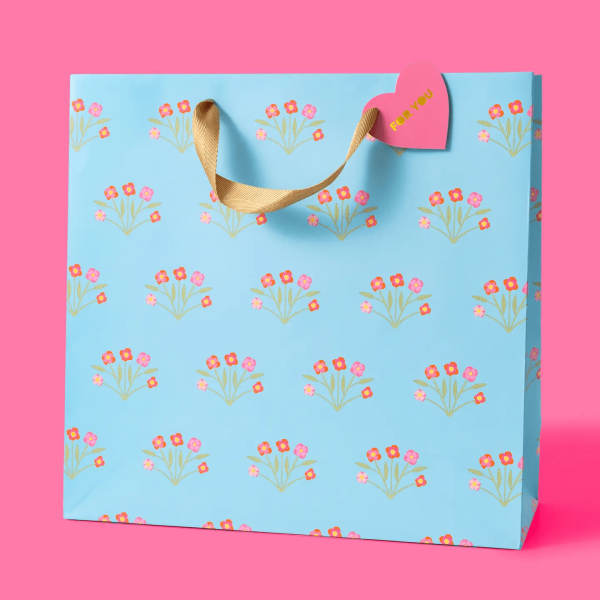 Blue Bouquets Gift Bag, Lg