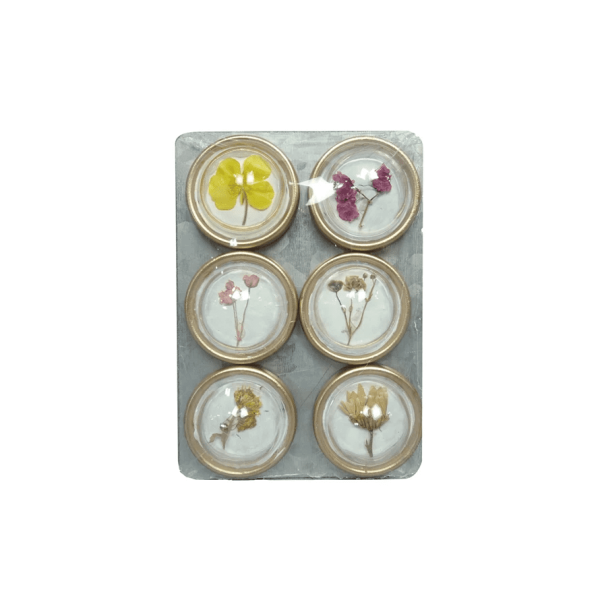 Colorful Floral Resin Magnets, Set/6