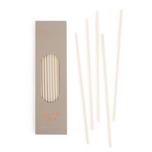 Long Stem Candle, Parchment/Box of 12
