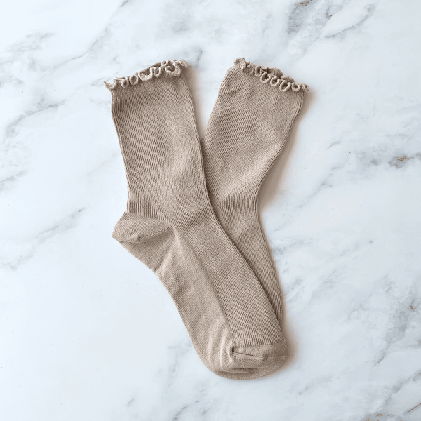 Mocha Wednesday Ruffle Socks