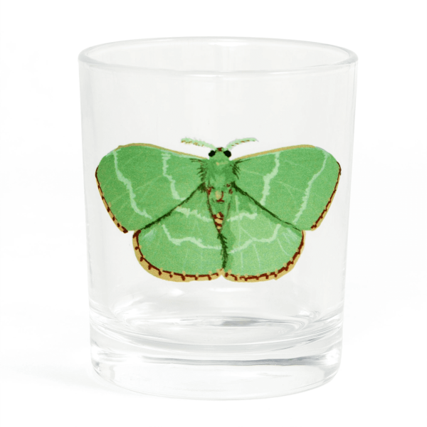 Red Fringed Emerald Moth Short Juice Glass