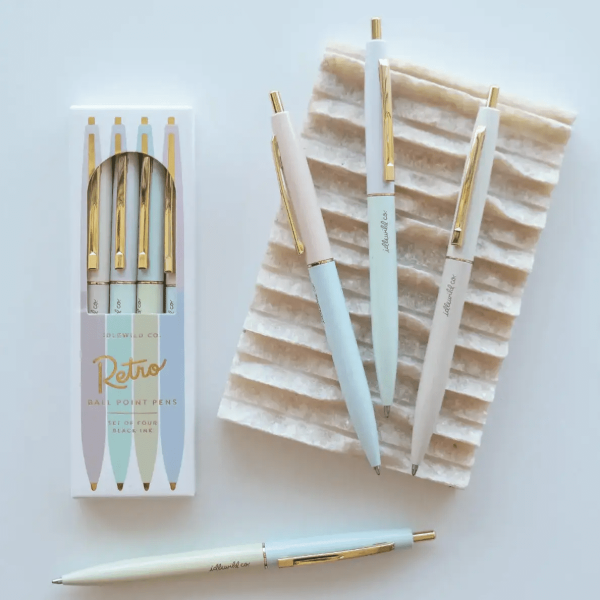 Pastel Rainbow Retro Pen Set