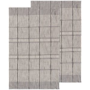 Pewter Finley Check Dishtowels, Set/2