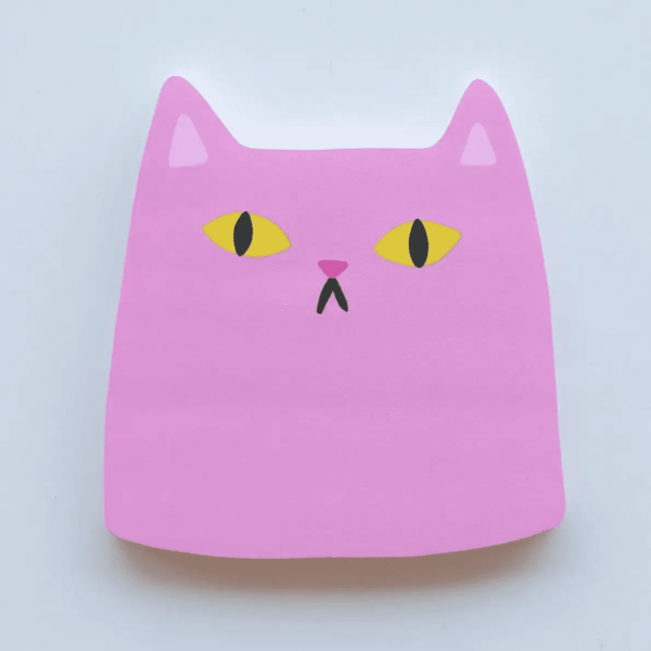 Pink Cat Sticky Note Pad