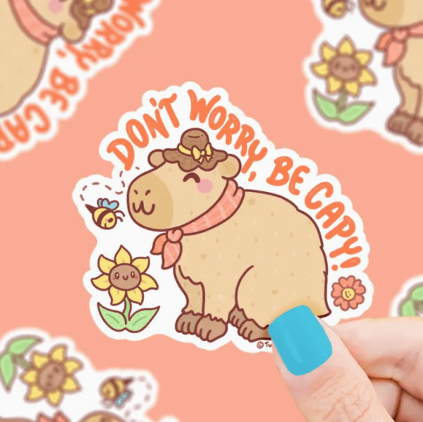 Don't Worry Be Capy Sticker