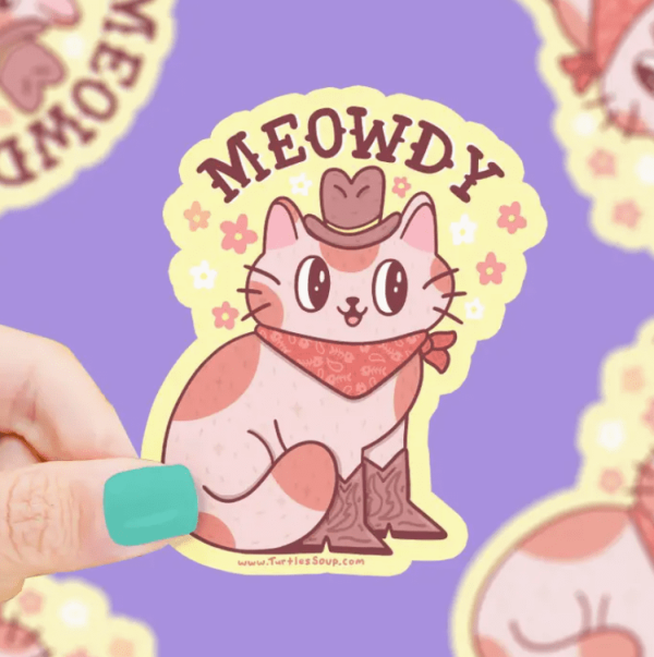 Meowdy Western Cowboy Cat Sticker