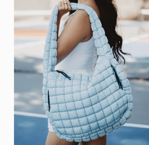 Lt Blue X-Large Quilted Tote