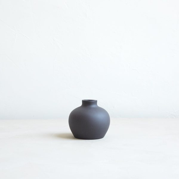 Ceramic Blossom Vase, Smoke/Short