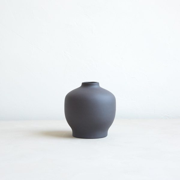 Ceramic Blossom Vase, Smoke/Wide