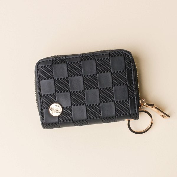 Zip Around Wallet, Black Check