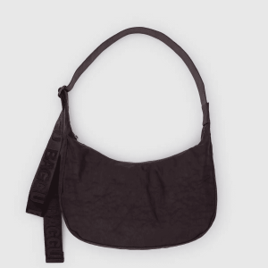 Chocolate Plum Medium Nylon Crescent Bag