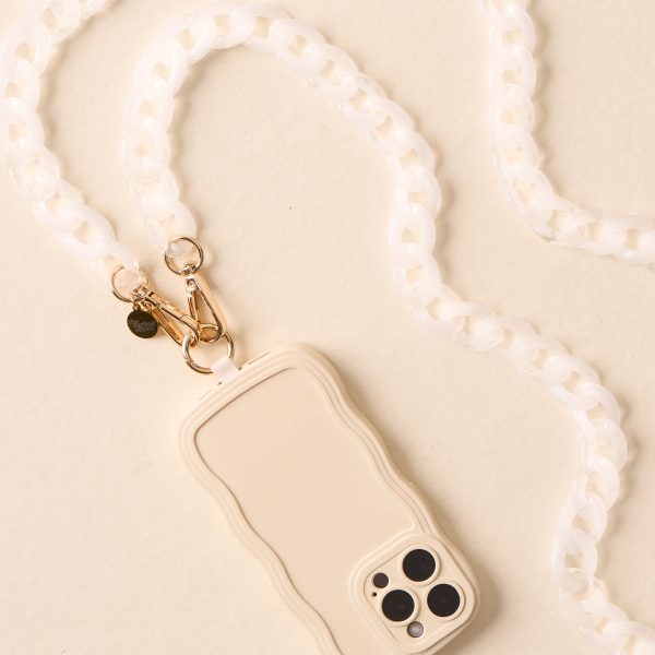Frosted White Phone Crossbody Chain