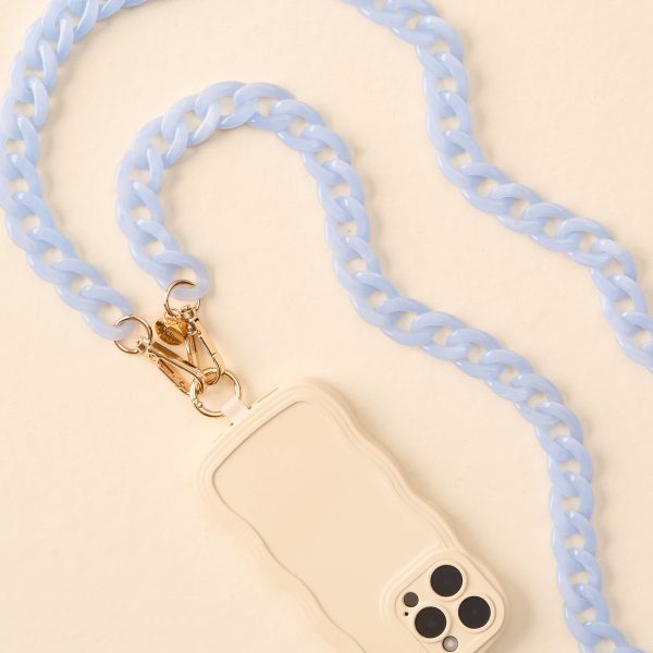 Marble Sky Blue Phone Crossbody Chain