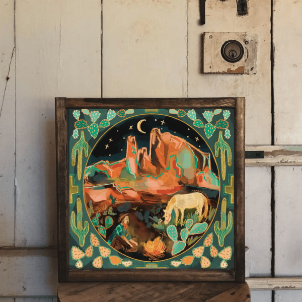 Evening Trail Ride Art Print, 8x8
