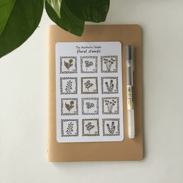 Floral Stamps Sticker Sheet