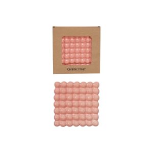 Pink Ceramic Hobnail Trivet