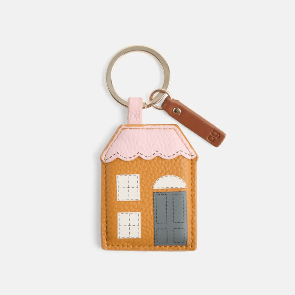 Tan/Pink House Keyring