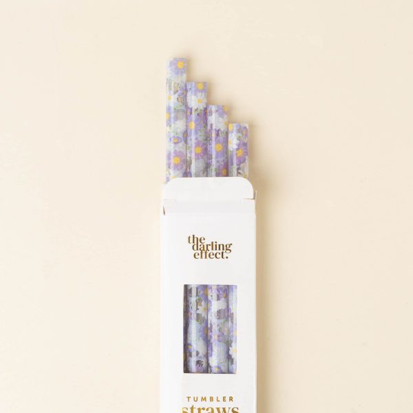 Tumbler Straw Set, Bouquet Beauty Purple