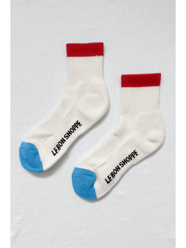 Girlfriend Socks, Blue Red Color Block