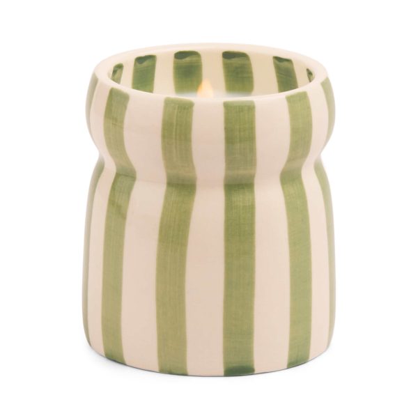 Cabana Sage Striped Candle, Bora Bora