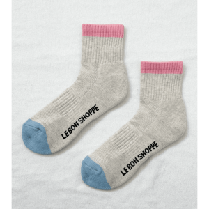 Girlfriend Socks, Gray Pink Color Block