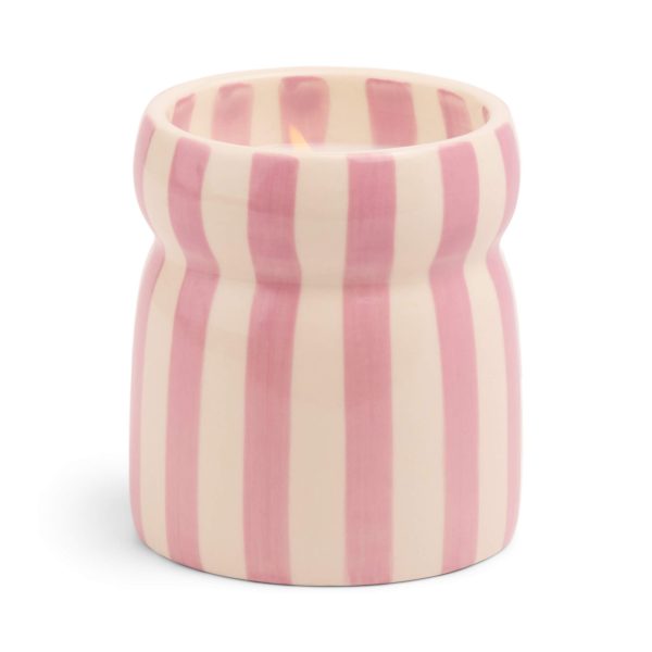 Cabana Lavender Striped Candle, Grecian Sand