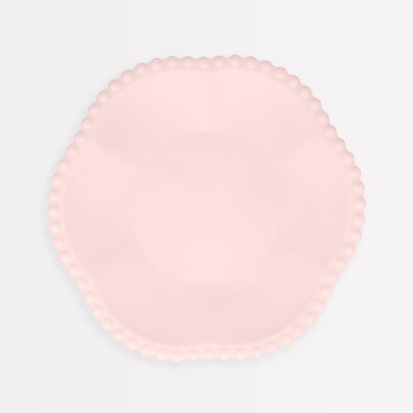 Pink Dot Edged Flower Plates