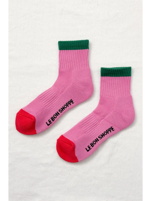 Girlfriend Socks, Rose Green Color Block