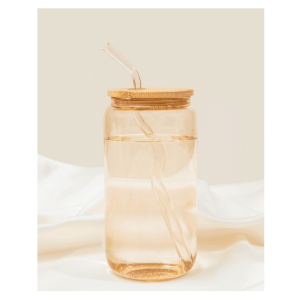 Pink Can Glass, Wavy Pink Straw