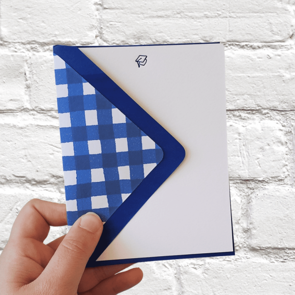 Grad Cap Blue Flat Notecard Set, Themed Liners
