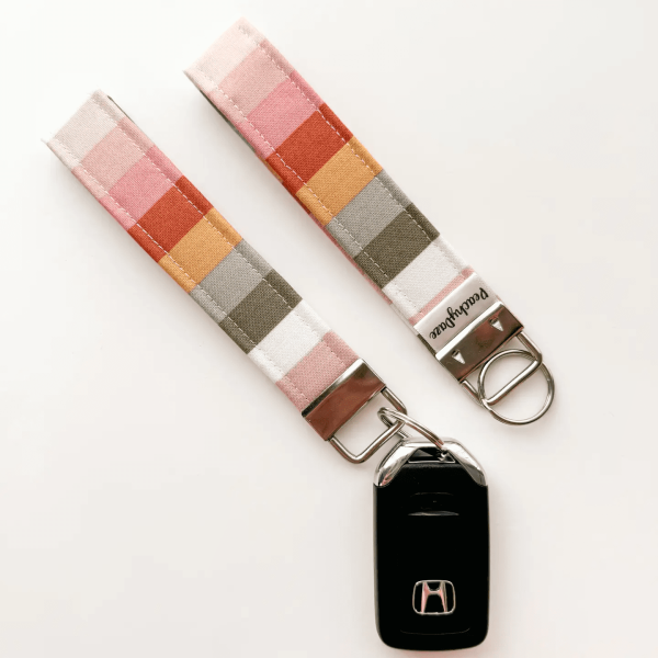 Striped Wristlet Keychain