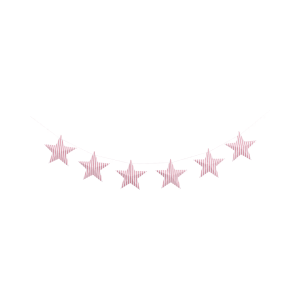 Red Stripes Hanging Stars Banner