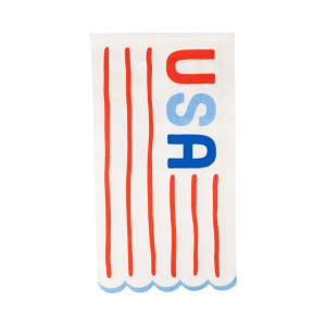 USA Striped Scallop Guest Napkin