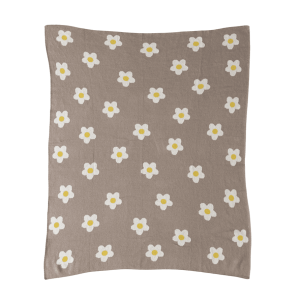 Cottin Knit Baby Blanket w/ Flowers