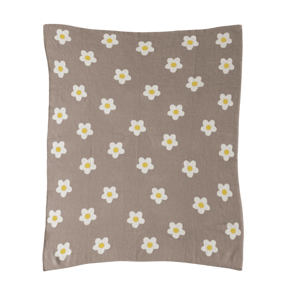 Cottin Knit Baby Blanket w/ Flowers