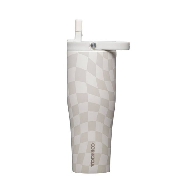 Wavy Checkerboard Neutrals Go Cup, XL