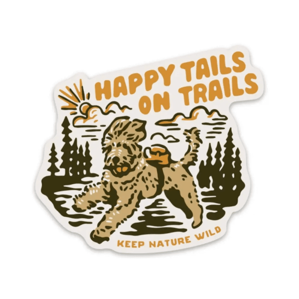 Happy Tails on Trails Sticker
