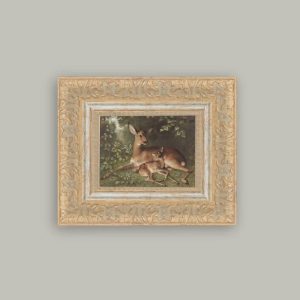 Doe with Fawn Framed Print