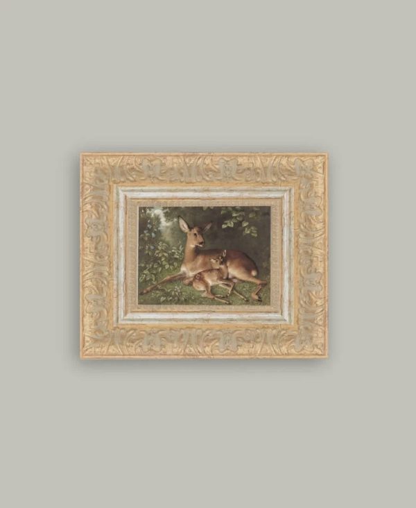 Doe with Fawn Framed Print