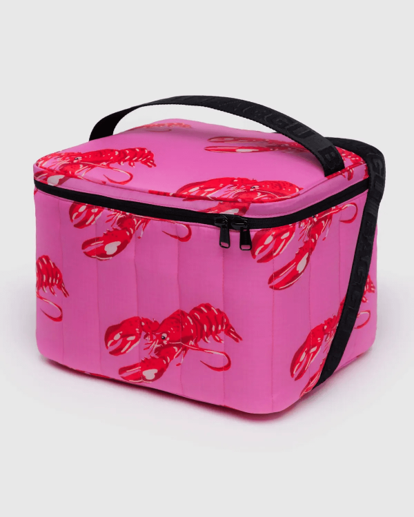 Puffy Cooler Bag, Pink Lobster