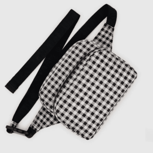 Fanny Pack, Black & White Gingham